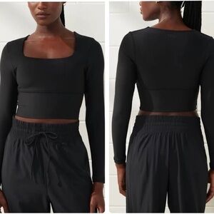 Abercrombie & Fitch YPB SculptLUX Long Sleeve Slim Squareneck Top Large NWT